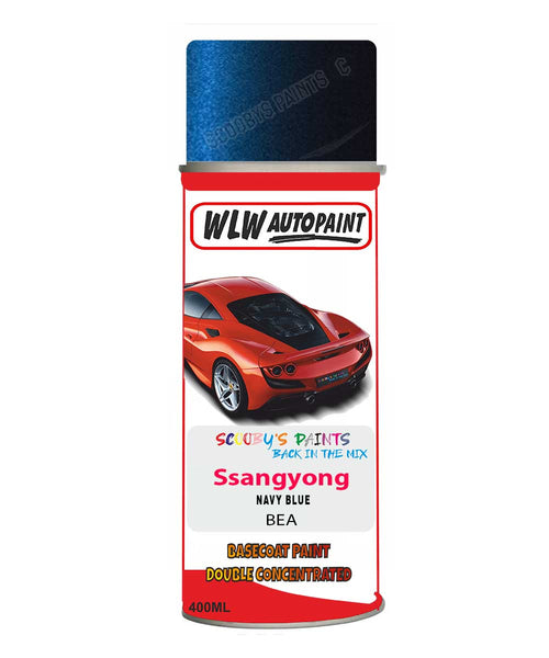 Aerosol Spray Paint For Ssangyong Musso Navy Blue Code Bea