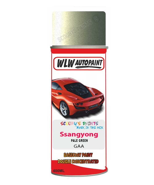 Aerosol Spray Paint For Ssangyong Musso Pale Green Code Gaa
