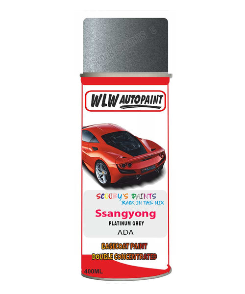 Aerosol Spray Paint For Ssangyong Korando Platinum Grey Code Ada
