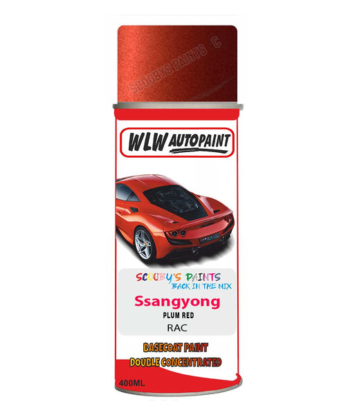Aerosol Spray Paint For Ssangyong Korando Plum Red Code Rac