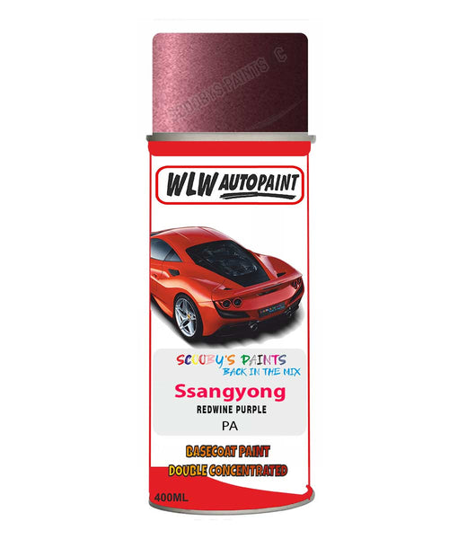 Aerosol Spray Paint For Ssangyong Korando Redwine Purple Code Pa