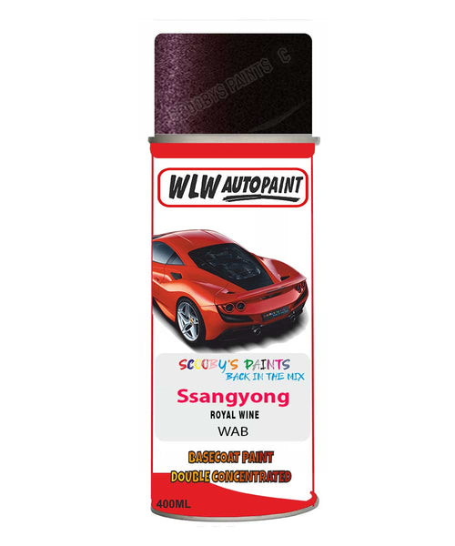 Aerosol Spray Paint For Ssangyong Rexton Royal Wine Code Wab