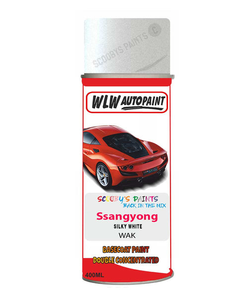 Aerosol Spray Paint For Ssangyong Rexton Sports Silky White Code Wak
