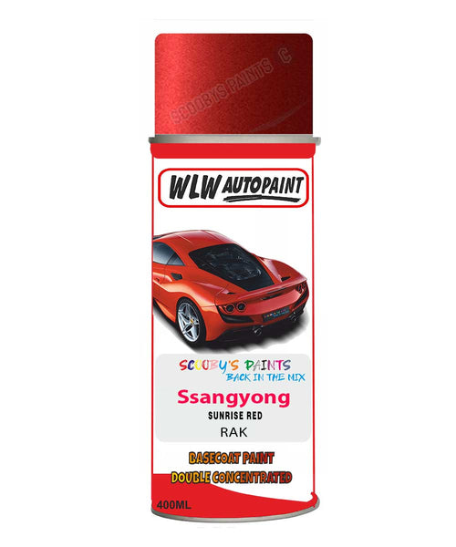 Aerosol Spray Paint For Ssangyong Korando Sunrise Red Code Rak