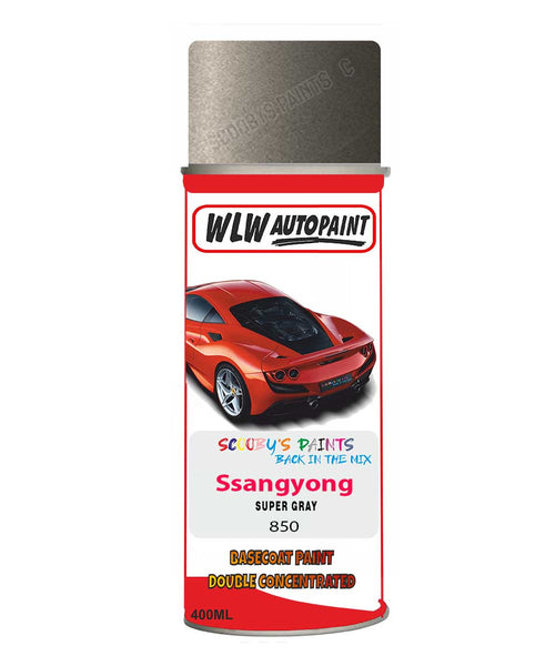 Aerosol Spray Paint For Ssangyong Korando Super Gray Code 850