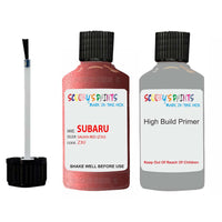 subaru justy salvia red code location sticker z3u car touch up paint