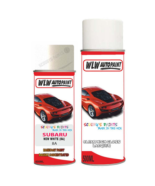 subaru legacy new white 8a car aerosol spray paint with lacquer 1995 1995Body repair basecoat dent colour