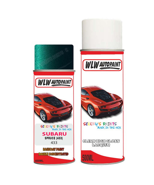 subaru legacy spruce 433 car aerosol spray paint with lacquer 1994 2001Body repair basecoat dent colour