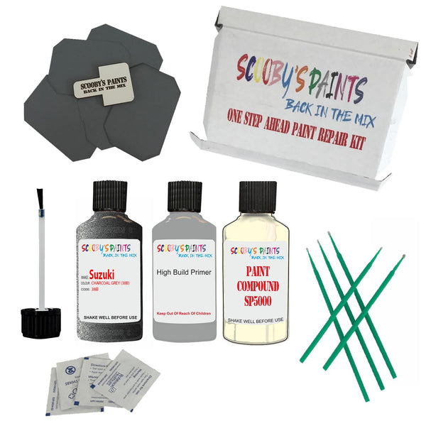 Paint For SUZUKI CHARCOAL GREY Code: 38B Touch Up Paint Detailing Scratch Repair Kit