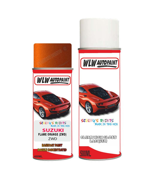 suzuki ignis flame orange zwd car aerosol spray paint with lacquer 2016 2017Body repair basecoat dent colour