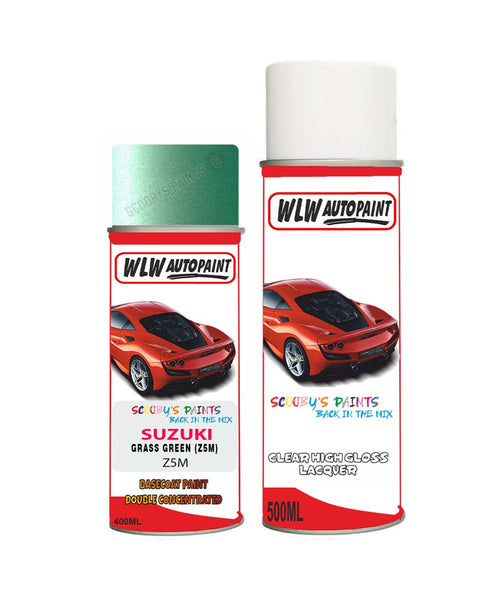 suzuki alto grass green z5m car aerosol spray paint with lacquer 2000 2002Body repair basecoat dent colour