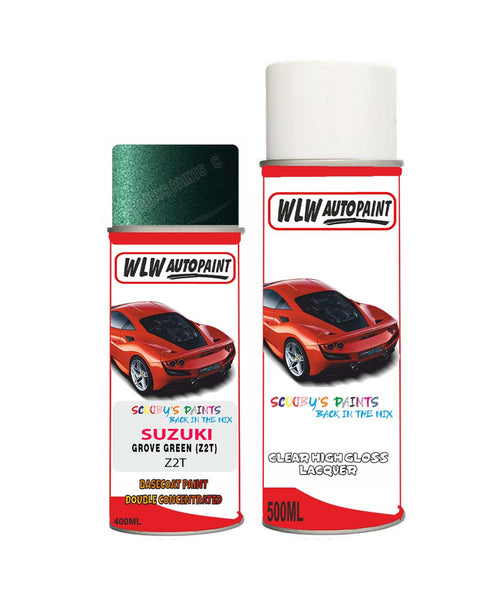 suzuki lapin grove green z2t car aerosol spray paint with lacquer 1998 2007Body repair basecoat dent colour
