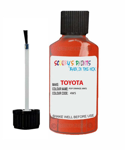 toyota aygo pop orange code 4w5 touch up paint 2014 2016 Scratch Stone Chip Repair 