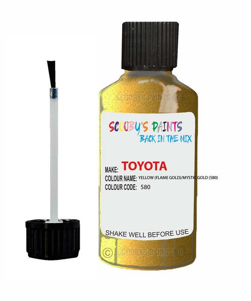 toyota avensis yellow flame gold mystic gold code 580 touch up paint 1999 2019 Scratch Stone Chip Repair 