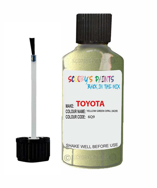 toyota starlet yellow green opal code 6q9 touch up paint 1998 2002 Scratch Stone Chip Repair 
