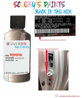 toyota corolla angora beige code location sticker 4p9 touch up paint 1998 2019