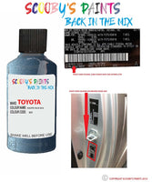 toyota supra aquatic blue code location sticker 8j3 touch up paint 1990 1992