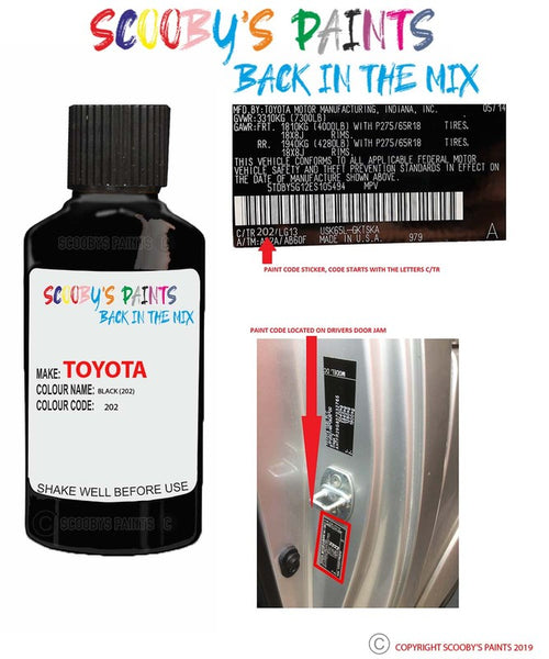 TOUCH UP PAINT FOR TOYOTA / LEXUS COLOR CODE 202, BLACK ONYX, FREE SHIPPING TOUCH UP PAINT FOR TOYOTA / LEXUS COLOR CODE 202, BLACK ONYX, FREE SHIPPING