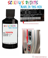 toyota verso black onyx code location sticker 202 touch up paint 1990 2019