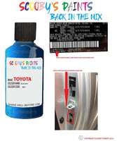 toyota yaris blue code location sticker 8q1 touch up paint 2001 2008