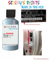 toyota camry blue mist code location sticker 8g2 touch up paint 1990 1995