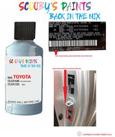 toyota supra blue mist code location sticker 8g2 touch up paint 1990 1995