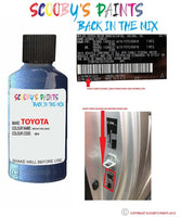 toyota carina bright iris code location sticker 8k9 touch up paint 1995 2002