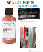 toyota rav4 coral code location sticker 3l8 touch up paint 1996 1998