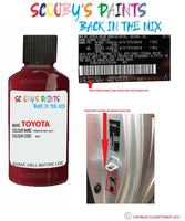toyota supra crimson red code location sticker 3h1 touch up paint 1990 1991