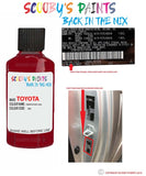 toyota corolla crimson red code location sticker 3j6 touch up paint 1990 2008
