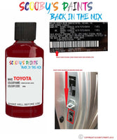 toyota camry crimson red code location sticker 3n9 touch up paint 1998 2004