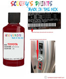 toyota camry crimson red code location sticker 3n9 touch up paint 1998 2004