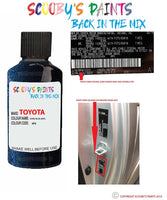 toyota yaris dark blue code location sticker 8p8 touch up paint 2000 2020