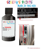 toyota corolla dark gray code location sticker 136 touch up paint 1990 1991