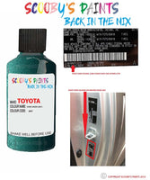 toyota paseo dark green code location sticker 6n7 touch up paint 1995 2002