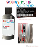 toyota corolla dark grey code location sticker 1c3 touch up paint 1998 2008