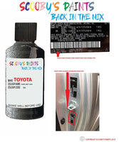 toyota yaris dark grey code location sticker 1 touch up paint 2001 2019