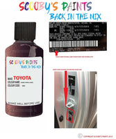 toyota avensis dark purple code location sticker 945 touch up paint 1999 2000