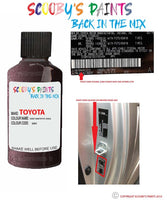 toyota corolla deep amethyst code location sticker 9ah touch up paint 2007 2019