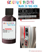 toyota verso deep amethyst code location sticker 9ah touch up paint 2007 2019