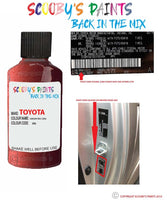toyota corolla ginger red code location sticker 3r6 touch up paint 2005 2016