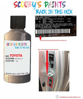 toyota corolla gray opal code location sticker 1c2 touch up paint 1998 2002