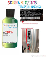 toyota verso green code location sticker 6s2 touch up paint 1999 2002