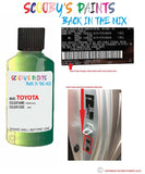 toyota verso green code location sticker 6s2 touch up paint 1999 2002