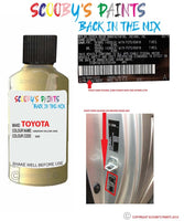 toyota corolla greenish yellow code location sticker 569 touch up paint 1991 2002