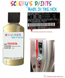 toyota corolla greenish yellow code location sticker 569 touch up paint 1991 2002
