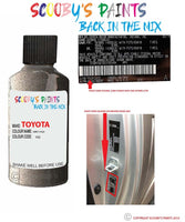toyota auris grey code location sticker 1g2 touch up paint 2006 2019
