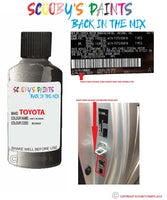 toyota camry grey code location sticker bu0869 touch up paint 2018 2019