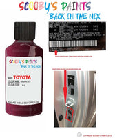 toyota starlet magenta code location sticker 3l3 touch up paint 1993 2002
