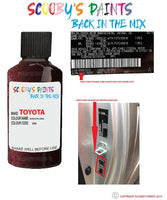 toyota corolla maroon code location sticker 3n0 touch up paint 1997 2009